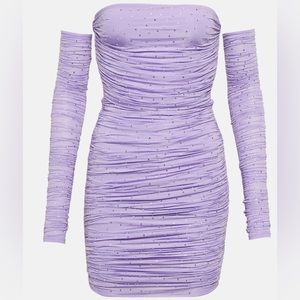 Crystal-embellished jersey minidress